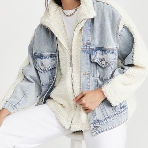 BLANKnyc bear hug denim sherpa jacket
